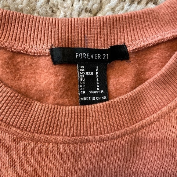 Forever 21 Long Sleeved Cropped Orange Pullover Sweater (Small) - Picture 6 of 10
